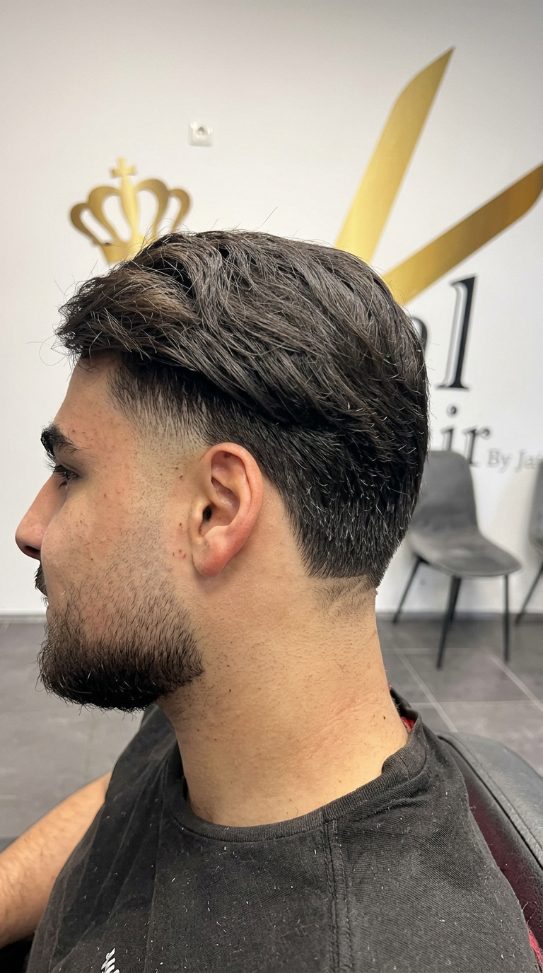 Klant met verse fade en strak getrimde baard